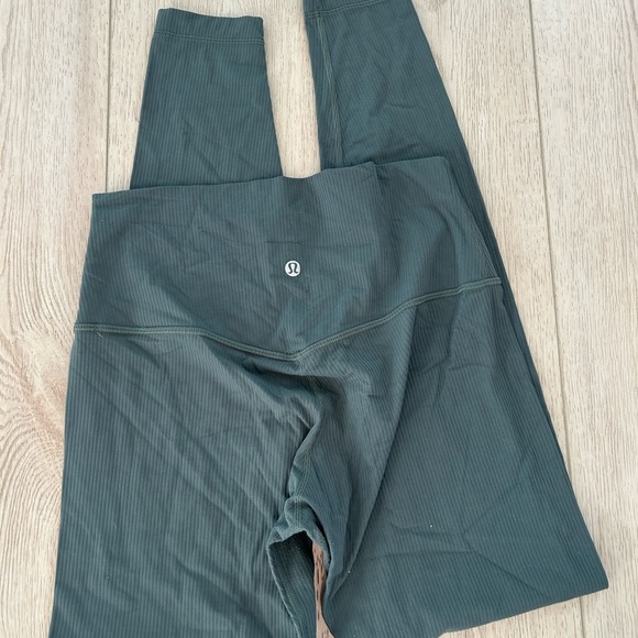 lululemon athletica Pants - lululemon athletica Green ribbed leggings